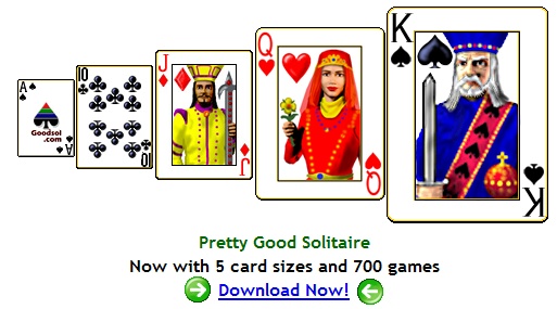 Pretty Good Solitaire - Now with 5 card sizes and 770 games
