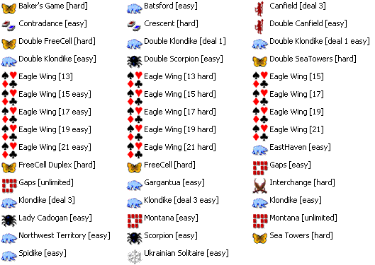 45 bonus games in Pretty Good Solitaire Mac Edition