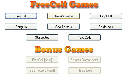 The games in FreeCell Plus