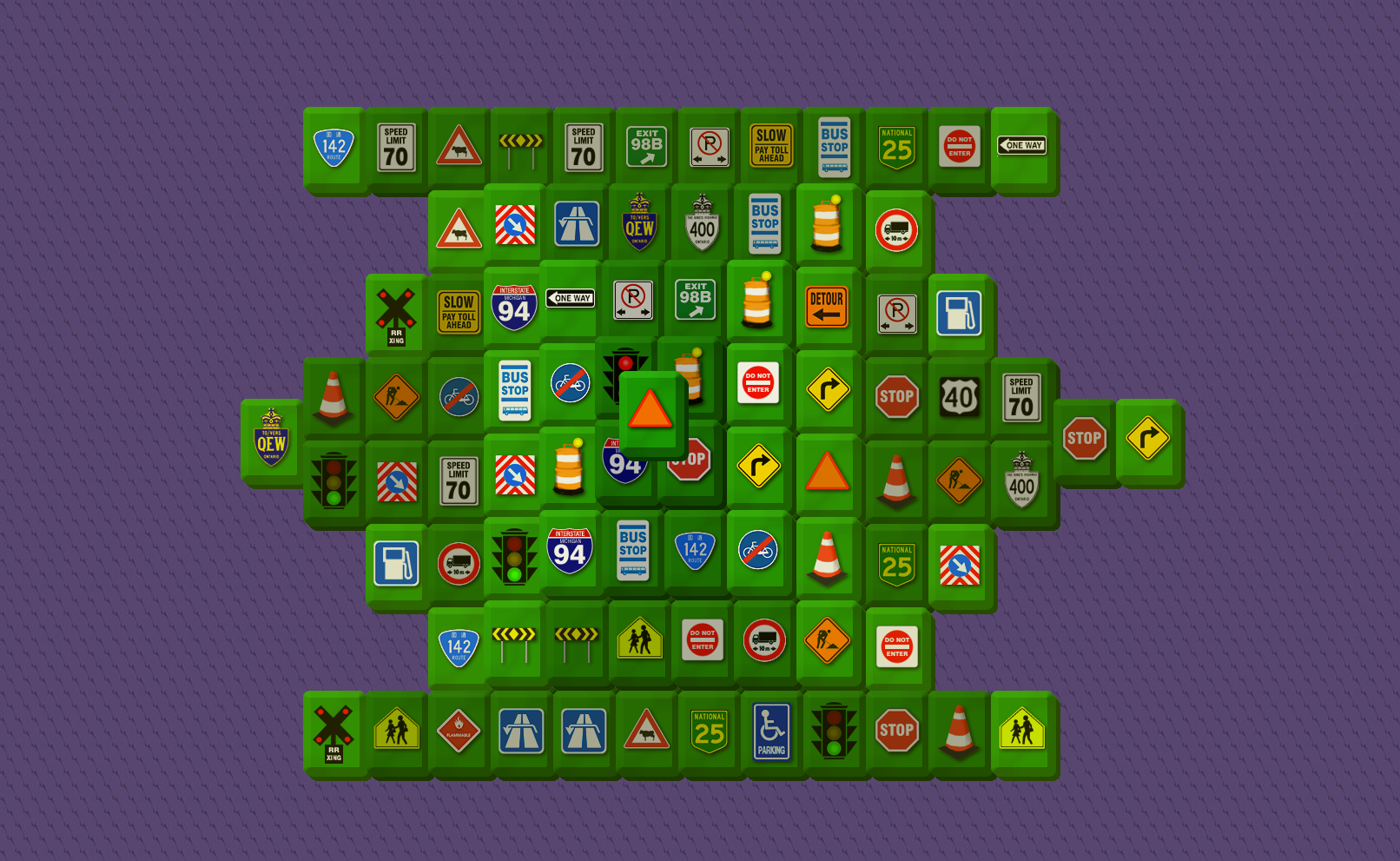 Free Mahjong. Play object tiles MahJongg solitaire game online.