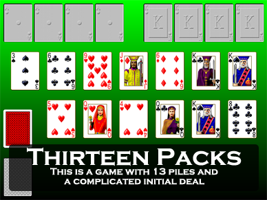 Play Thirteen Packs Solitaire